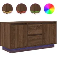vidaXL TV-Schrank mit LED-Leuchten Braun Eichen-Optik 100x41x50 cm