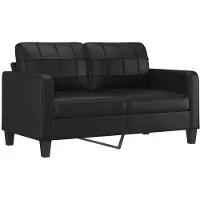 vidaXL 2-Sitzer-Sofa Schwarz 140 cm Kunstleder