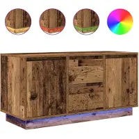 vidaXL TV-Schrank mit LED-Leuchten Altholz-Optik 100x41x50 cm