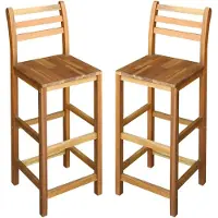 vidaXL Barhocker 2 Stk. Massivholz Akazie