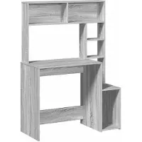 vidaXL Schreibtisch mit Regal Grau Sonoma 100x45x140 cm Holzwerkstoff