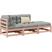 vidaXL 3-tlg. Garten-Sofagarnitur mit Kissen Massivholz Douglasie