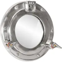 vidaXL Bullaugen-Spiegel Wandmontage Ø23 cm Aluminium und Glas