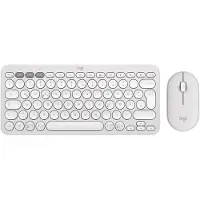 Logitech 920-012204, Kabellos, RF Wireless + Bluetooth, Scherenschalter, QWERTZ, Weiß, Maus enthalten