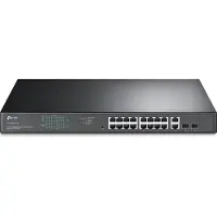 TP-LINK 16-Port-Gigabit-Easy-Smart-PoE+-Switch mit 2 SFP-Slots, Managed, L2, Gigabit Ethernet (10/100/1000), Power over Ethernet (PoE), Rack-Einbau, 1U