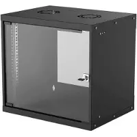 Intellinet 19" Wandverteiler, Basic Line, 9 HE, 487 (H) x 540 (B) x 400 (T) mm, Flatpack, Schutzklasse IP20, schwarz, Wandmontiertes Regal, 9U, 50 kg, 10,7 kg, Schwarz