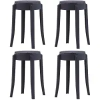 vidaXL Stapelbare Hocker 4 Stk. Schwarz Kunststoff