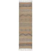 KADIMA DESIGN Naturfaser Teppich Jute Wolle Baumwolle handgewebt strukturiert Boho Ethno | 60x230cm