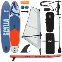 vidaXL Aufblasbares SUP-Board mit Segel SCYLLA 330 x 76 x 15 cm Blau