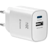 Swissten , USB-C Ladegerät 20W Power Delivery und USB-A Quick Charge 3.0 18W, Weiß