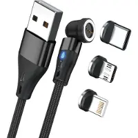 RealPower MagneticCharge3, 0,2 m, USB A, Schwarz