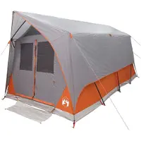 vidaXL Tunnelzelt Grau und Orange 8-Personen Polyester und Stahl