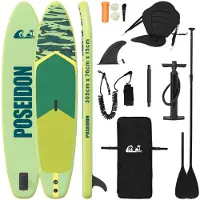vidaXL SUP Board mit Sitz 2-in-1 POSEIDON 305 x 76 x 15 cm Grün für