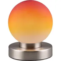 Reality Tischlampe - Nickelfarben matt - Orange - Metall - Glas - H 15 cm - Touchfunktion