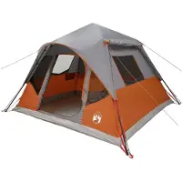 vidaXL Sofort Zelt mit Dach Grau und Orange 305 x 275 x 190 cm