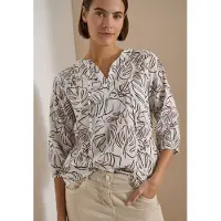 Cecil Druckbluse 3/4-Arm Sommerbluse-Tunika mit Blätterprint