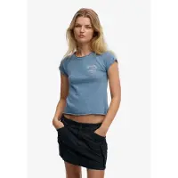 Superdry Kurzarmshirt "ATH ESS SLUB GRAPHIC TEE" Baumwolle, skinny fit