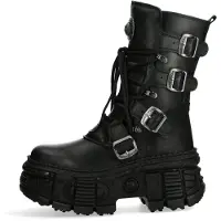 New rock Goth-Stiefel aus Leder mit mittlerer Wade-WALL373-S5