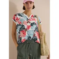 Cecil Shirtbluse Sommershirt mit Split Neck und Printmix