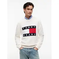 Tommy Hilfiger Strickpullover "REGULAR FLAG SWEATER" Regular fit mit Rundhalsausschnitt