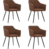 vidaXL Esszimmerstühle 4 Stk. Braun Stoff