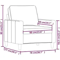 vidaXL Sessel Hellgrau 60 cm Samt