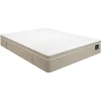 Vente-unique Bett-Set 180 x 200 cm, Bettkasten weiß + Hybridmatratze mit 7-Zonen-Taschenfedern und Gel-Schaum, Höhe 28 cm - CIREVA von YSMÉE