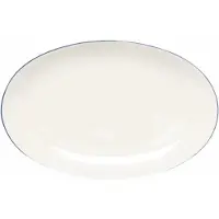 Vt wonen Teller vtwonen Teller White-Blue Line Oval 25,5 cm