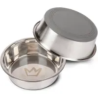 Rudelkönig Edelstahlnapf Hund 2er Set 900 ml Rutschfest BPA Frei