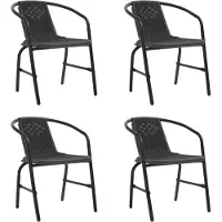vidaXL Gartenstühle 4 Stk. Kunststoff Rattan-Optik und Stahl 110 kg