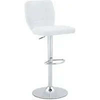OKWISH Barhocker mit Rückenlehne und Fußstütze, ergonomisches Designm, mit 360°-Drehfunktion, höhenverstellbar, Silber+Weiß
