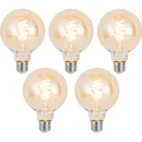 Luumr Set mit 5 Smart Dimmbare LED-Glühbirnen E27 G95 Bernstein 4,9W 320lm 2500K