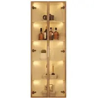 Merax LED Eckvitrine 62×35×160 cm, Vitrinenschrank mit gehärteten Glastüren & Beleuchtung, Sammlungsvitrine, Bücherregal, Eckschrank, Weiß