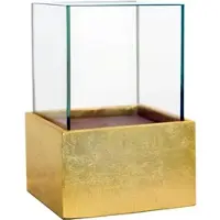 VIVANNO Tischwindlicht Candelita 20 cm x 20 cm x 29 cm Blattgold