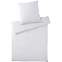 Elegante Musselin Bettwäsche Smooth 160x210 cm + 65x100 cm | weiss - weiß