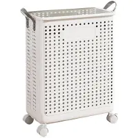Jojomino Zusammenklappbarer Wäschekorb für Den Haushalt, für das Badezimmer, mit Seilzug, 37,7 X 22 X 50 cm