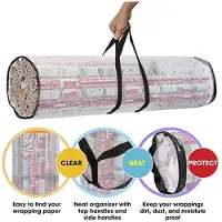 Jojomino Weihnachtsgeschenkpapier-Aufbewahrungstasche für Unters Bett, Weihnachtsgeschenkpapier-Organizer, Einfache Tragegriffe, Transparente, Wasserdichte