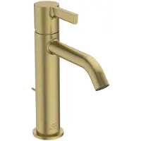 Ideal standard Joy Einhebel-Waschtischarmatur, Grande, mit Ablaufgarnitur, Ausladung 135mm, BE278A2, Farbe: Brushed Gold