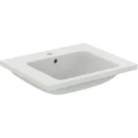 Ideal standard i.life B Möbelwaschtisch 610mm, 1 Hahnloch, mit Überlauf, T4605MA, Farbe: Weiß mit Ideal Plus