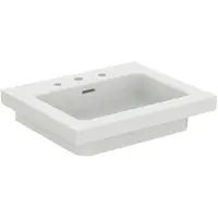 Ideal standard Extra Möbelwaschtisch, 3 Hahnlöcher, mit Überlauf, 610x510x150 mm, T436001, Farbe: Weiß