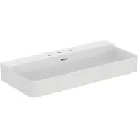 Ideal standard Conca Waschtisch, 3 Hahnlöcher, 1000x450x165 mm, T3798MA, Farbe: Weiß mit Ideal Plus