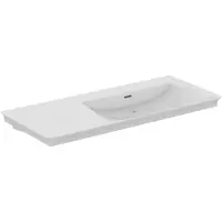 Ideal standard La Dolce Vita Möbelwaschtisch 1260mm, ohne Hahnloch, Ablage links, mit Überlauf, E270701, Farbe: Weiß