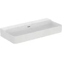 Ideal standard Waschtisch CONCA m ÜL o HL geschliffen 1000x450mm weiß I+ weiß mit IdealPlus ohne Hahnloch, mit Überlauf