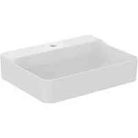 Ideal standard Conca Waschtisch, 1 Hahnloch, ohne Überlauf, 600x450x145 mm, T3790MA, Farbe: Weiß mit Ideal Plus
