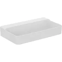 Ideal standard Conca Waschtisch, ohne Hahnloch, ohne Überlauf, geschliffen, 800x450x145 mm, T3831MA, Farbe: Weiß mit Ideal Plus