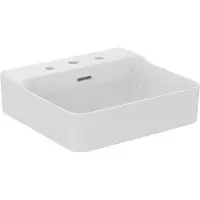 Ideal standard Conca Waschtisch, 3 Hahnlöcher, geschliffen, 500x450x165 mm, T3813MA, Farbe: Weiß mit Ideal Plus