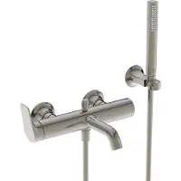 Ideal standard La Dolce Vita Badearmatur, Ausladung 202mm, mit Zugumsteller, m.Handbrause, BD667GN, Farbe: Silver Storm