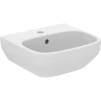 Ideal standard i.life A Handwaschbecken 400mm, 1 Hahnloch, mit Überlauf, T4514MA, Farbe: Weiß mit Ideal Plus
