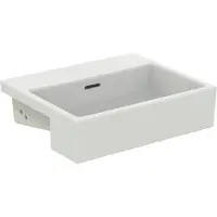 Ideal standard Extra Halbeinbauwaschtisch, ohne Hahnloch, mit Überlauf, geschliffen, 500x420x145 mm, Weiß, T427801