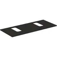 Ideal standard i.life B Waschtischplatte, mit Ausschnitt links und rechts, kombinierbar mit zwei Waschtische, 1202x507x18mm, T5416NV, Farbe: Carbongrau